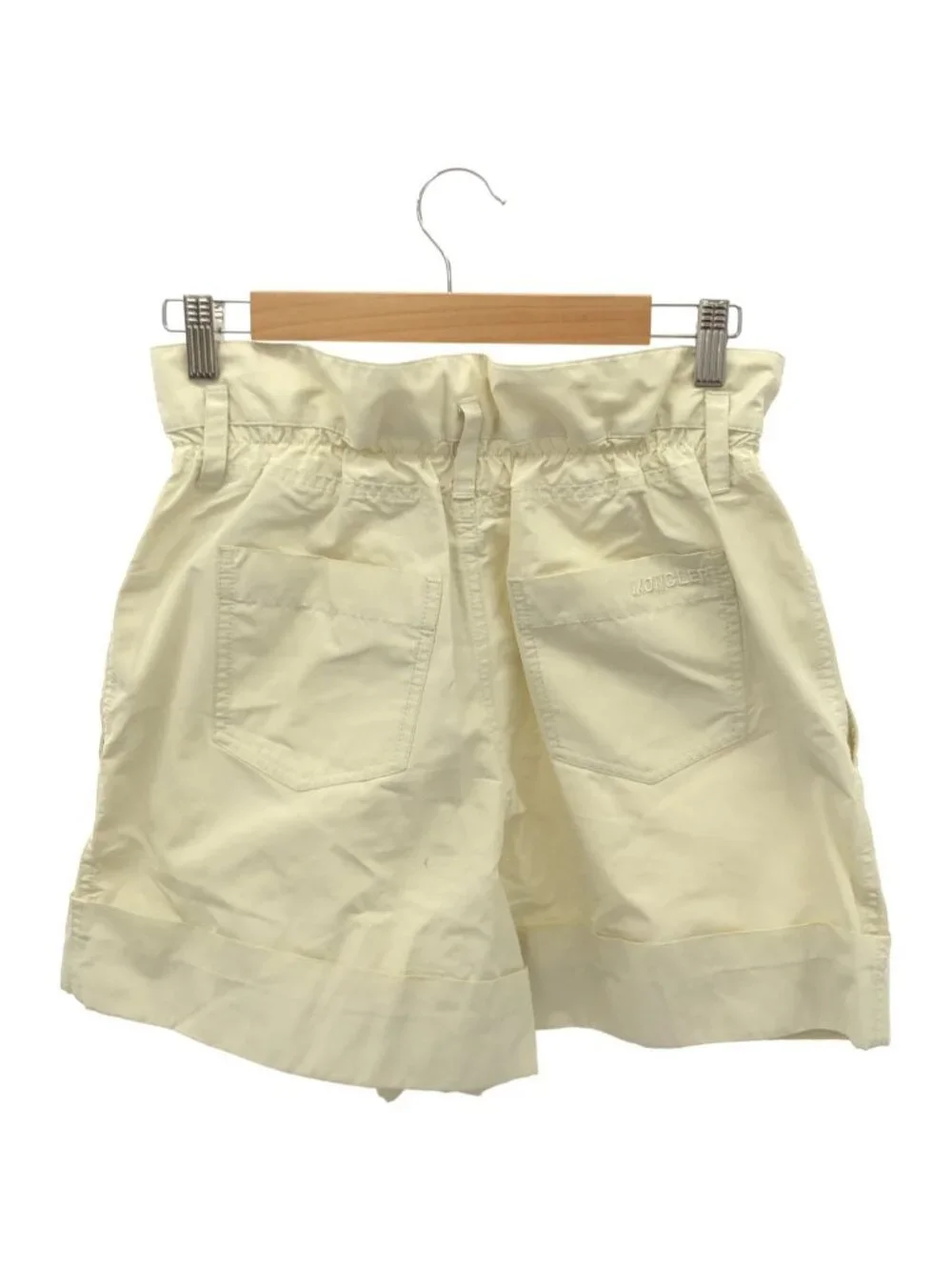 Moncler White Plantalone Nylon Pleated Shorts 42